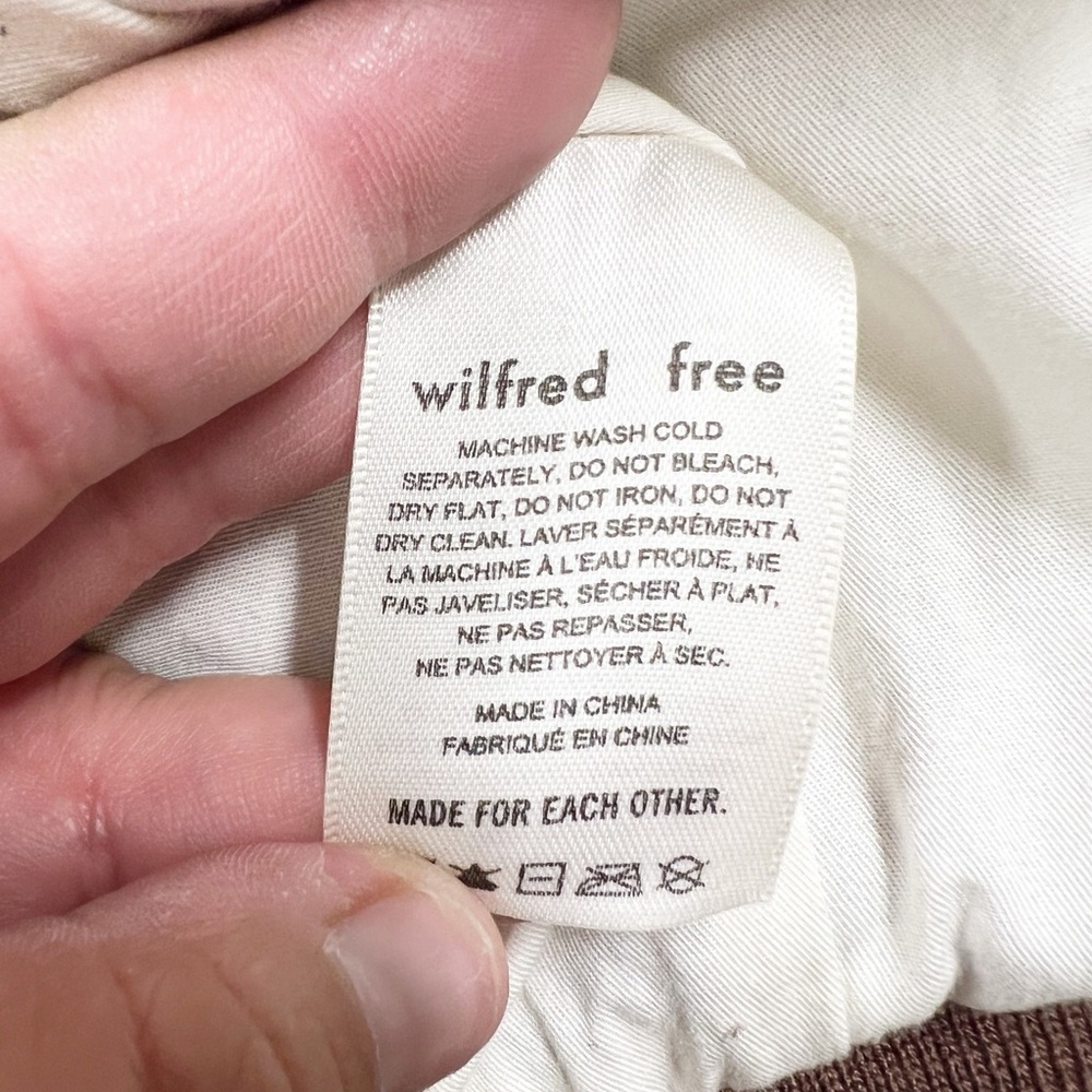 Aritzia Wildred Free Womens Multicolor Brown Tan Teddy Bear Zip Up Bomber Jacket - Picture 9 of 11